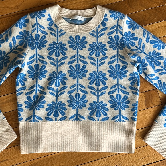 Sandro Hughes Floral wool and cashmere Jacquard sweater size 1/small - Picture 3 of 6